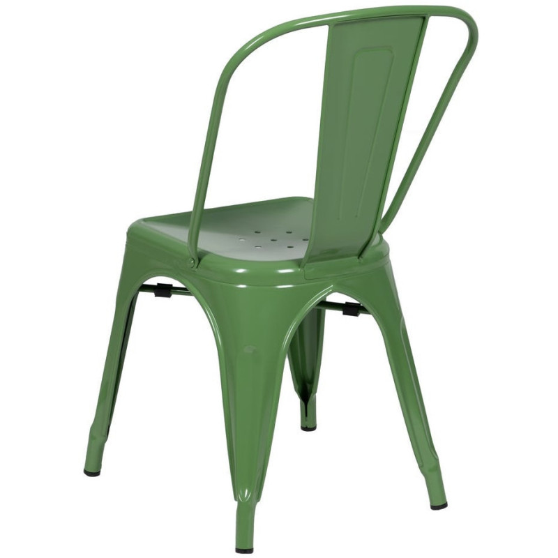 Chaise industrielle chic en Métal Vert Dallas (Lot de 4) - 3