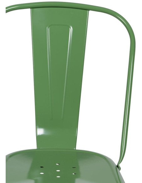 Chaise industrielle chic en Métal Vert Dallas (Lot de 4) - 4