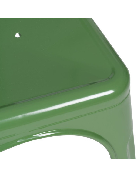Chaise industrielle chic en Métal Vert Dallas (Lot de 4) - 7