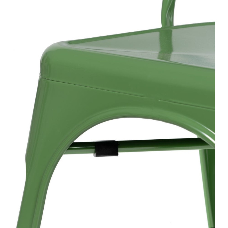 Chaise industrielle chic en Métal Vert Dallas (Lot de 4) - 8