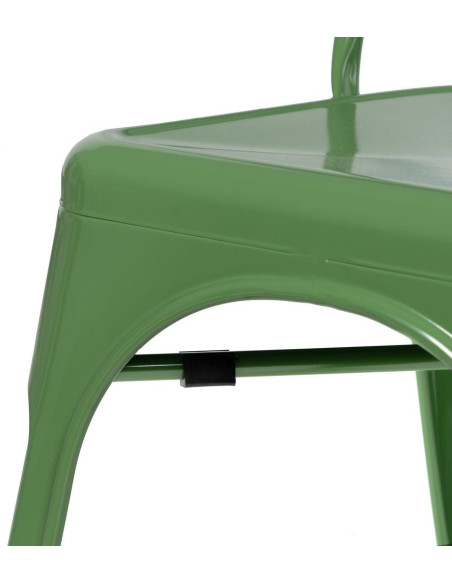 Chaise industrielle chic en Métal Vert Dallas (Lot de 4) - 8