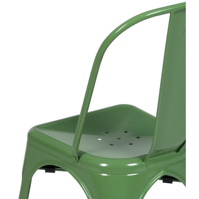 Chaise industrielle chic en Métal Vert Dallas (Lot de 4) - 9