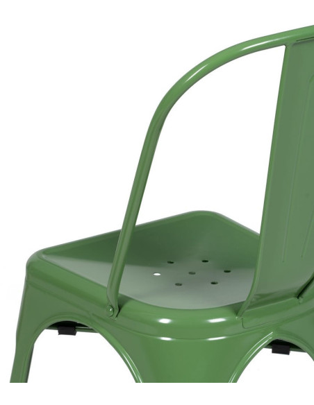 Chaise industrielle chic en Métal Vert Dallas (Lot de 4) - 9