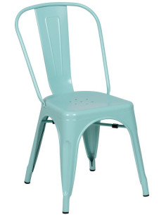 Chaise industrielle chic en Métal Bleu Dallas (Lot de 4) - 1