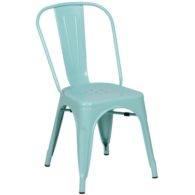 Chaise industrielle chic en Métal Bleu Dallas (Lot de 4) - 1