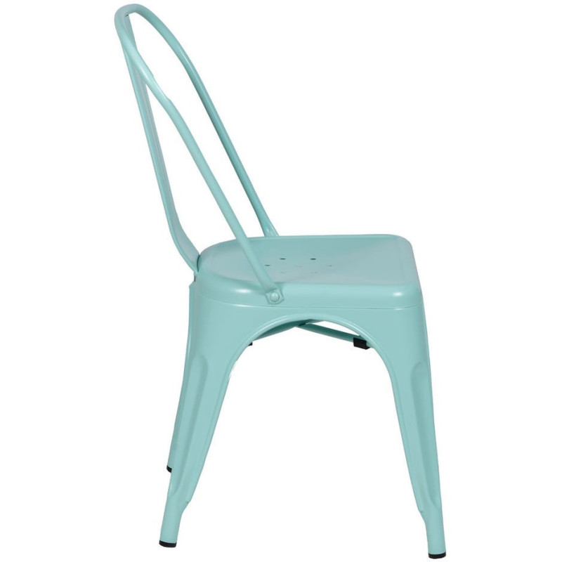 Chaise industrielle chic en Métal Bleu Dallas (Lot de 4) - 2