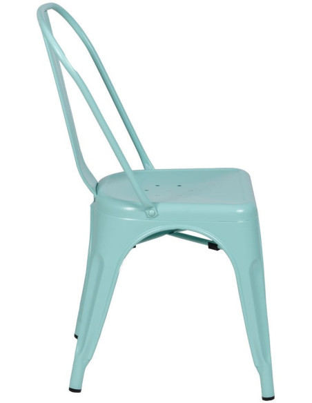 Chaise industrielle chic en Métal Bleu Dallas (Lot de 4) - 2