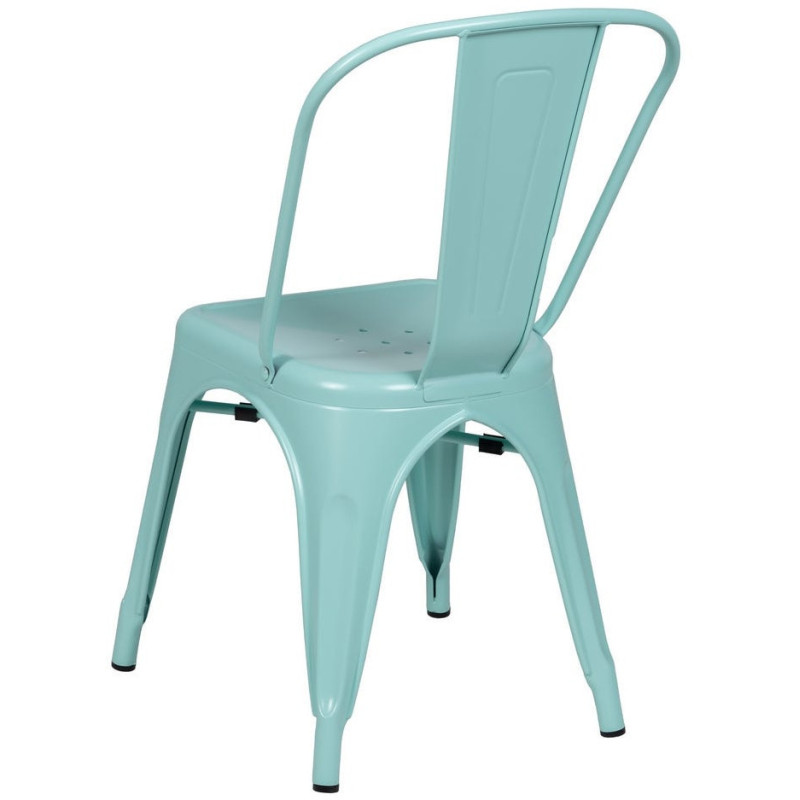 Chaise industrielle chic en Métal Bleu Dallas (Lot de 4) - 3