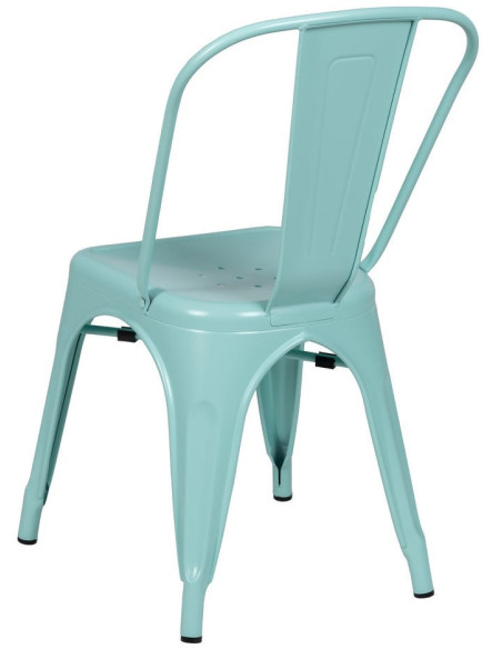 Chaise industrielle chic en Métal Bleu Dallas (Lot de 4) - 3