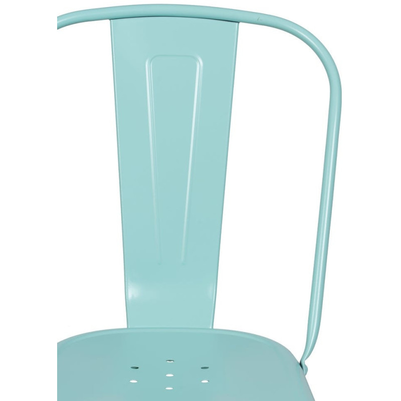 Chaise industrielle chic en Métal Bleu Dallas (Lot de 4) - 4