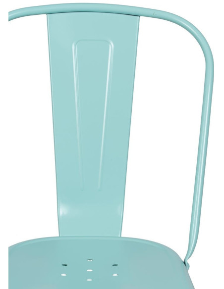 Chaise industrielle chic en Métal Bleu Dallas (Lot de 4) - 4