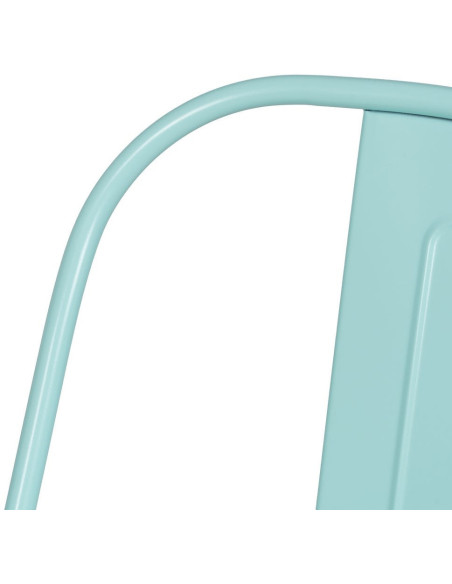 Chaise industrielle chic en Métal Bleu Dallas (Lot de 4) - 6