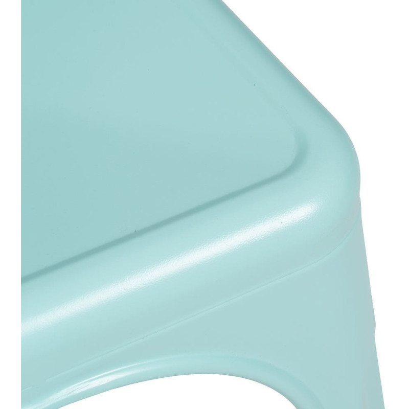 Chaise industrielle chic en Métal Bleu Dallas (Lot de 4) - 7