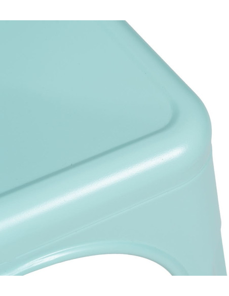 Chaise industrielle chic en Métal Bleu Dallas (Lot de 4) - 7