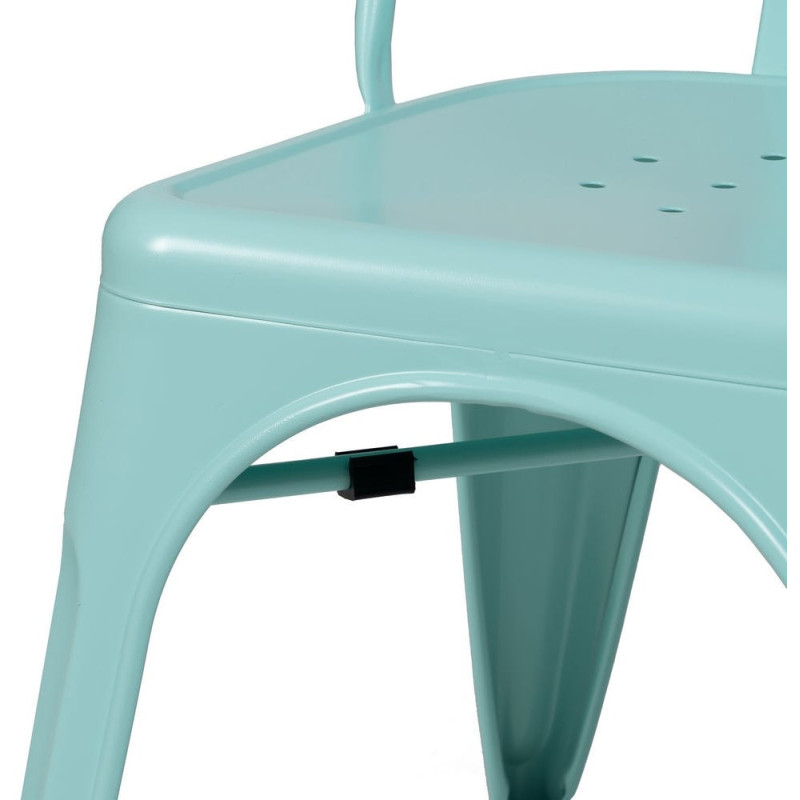 Chaise industrielle chic en Métal Bleu Dallas (Lot de 4) - 8