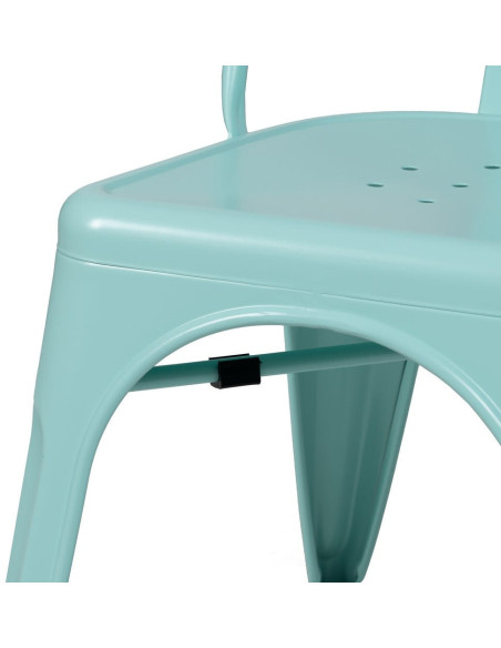 Chaise industrielle chic en Métal Bleu Dallas (Lot de 4) - 8