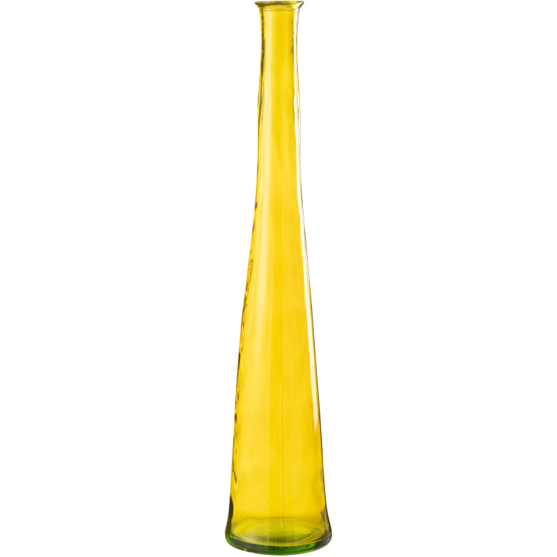 Vase Bouteille XXL Slim Hauteur 100 cm en Verre Jaune Noah - 1