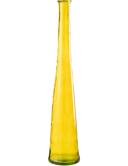 Vase Bouteille XXL Slim Hauteur 100 cm en Verre Jaune Noah - 1