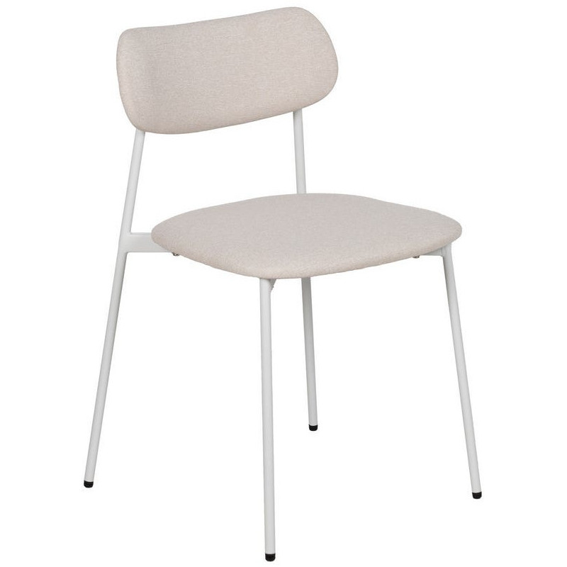Chaise originale moderne en Tissu Métal Blanc crème Zira (Lot de 6) - 1
