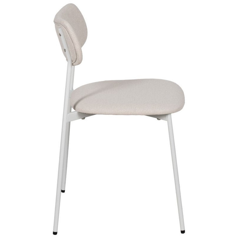 Chaise originale moderne en Tissu Métal Blanc crème Zira (Lot de 6) - 2