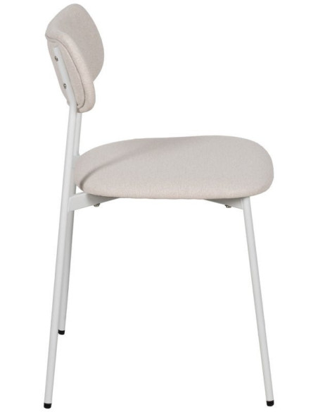 Chaise originale moderne en Tissu Métal Blanc crème Zira (Lot de 6) - 2