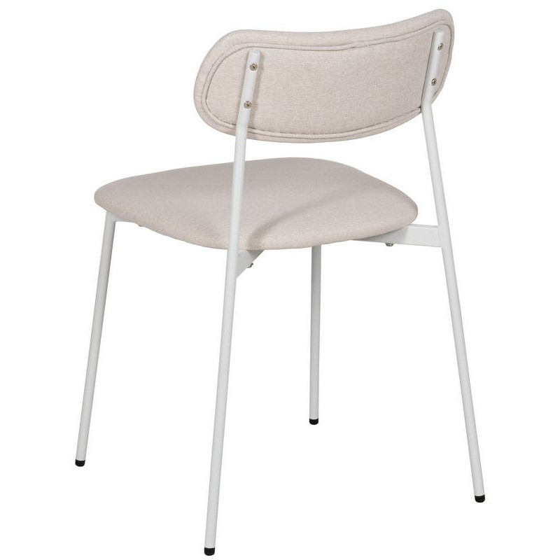 Chaise originale moderne en Tissu Métal Blanc crème Zira (Lot de 6) - 3