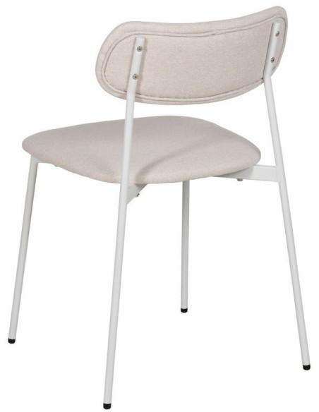Chaise originale moderne en Tissu Métal Blanc crème Zira (Lot de 6) - 3