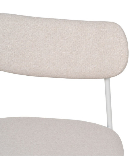 Chaise originale moderne en Tissu Métal Blanc crème Zira (Lot de 6) - 4