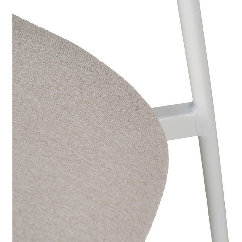 Chaise originale moderne en Tissu Métal Blanc crème Zira (Lot de 6) - 7
