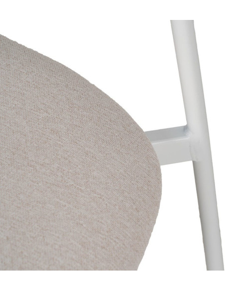 Chaise originale moderne en Tissu Métal Blanc crème Zira (Lot de 6) - 7