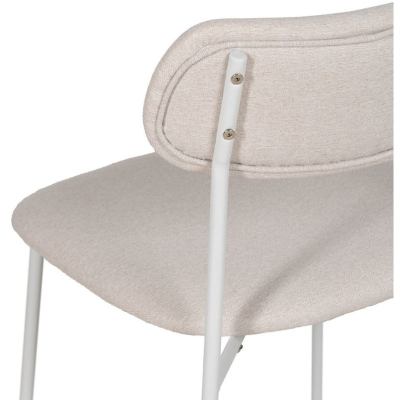 Chaise originale moderne en Tissu Métal Blanc crème Zira (Lot de 6) - 9