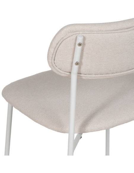 Chaise originale moderne en Tissu Métal Blanc crème Zira (Lot de 6) - 9