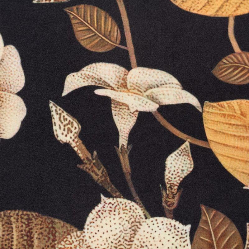 Chaise moderne motif fleurs en Tissu Métal Noir Nerea (Lot de 4) - 10