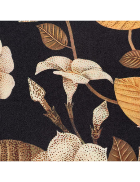 Chaise moderne motif fleurs en Tissu Métal Noir Nerea (Lot de 4) - 10