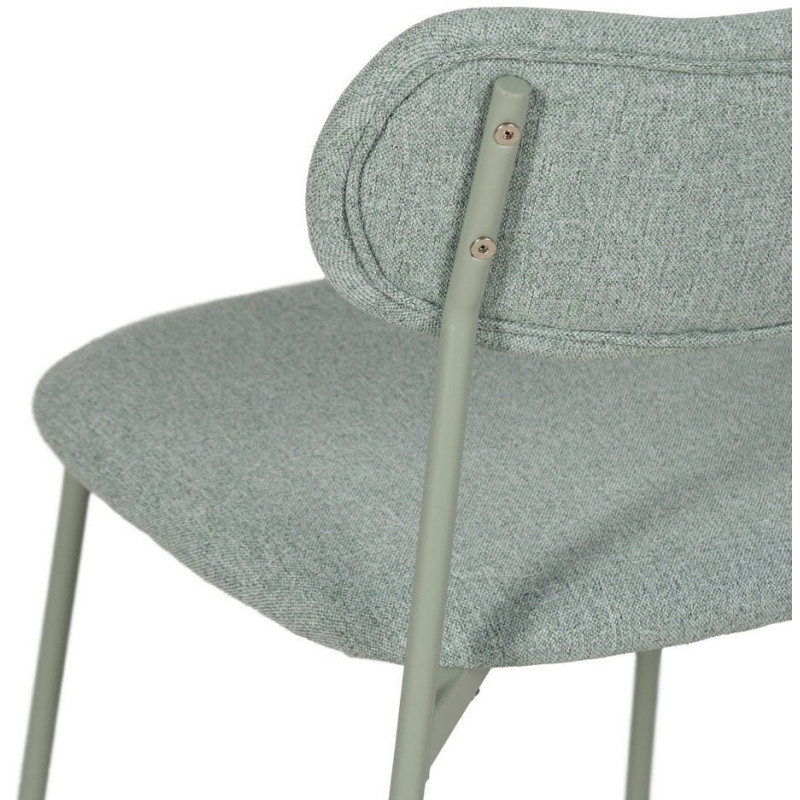 Chaise originale moderne en Tissu Métal Vert Zira (Lot de 6) - 9