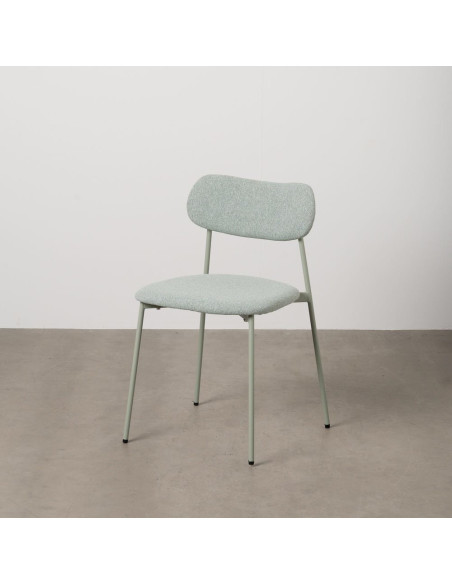 Chaise originale moderne en Tissu Métal Vert Zira (Lot de 6) - 11