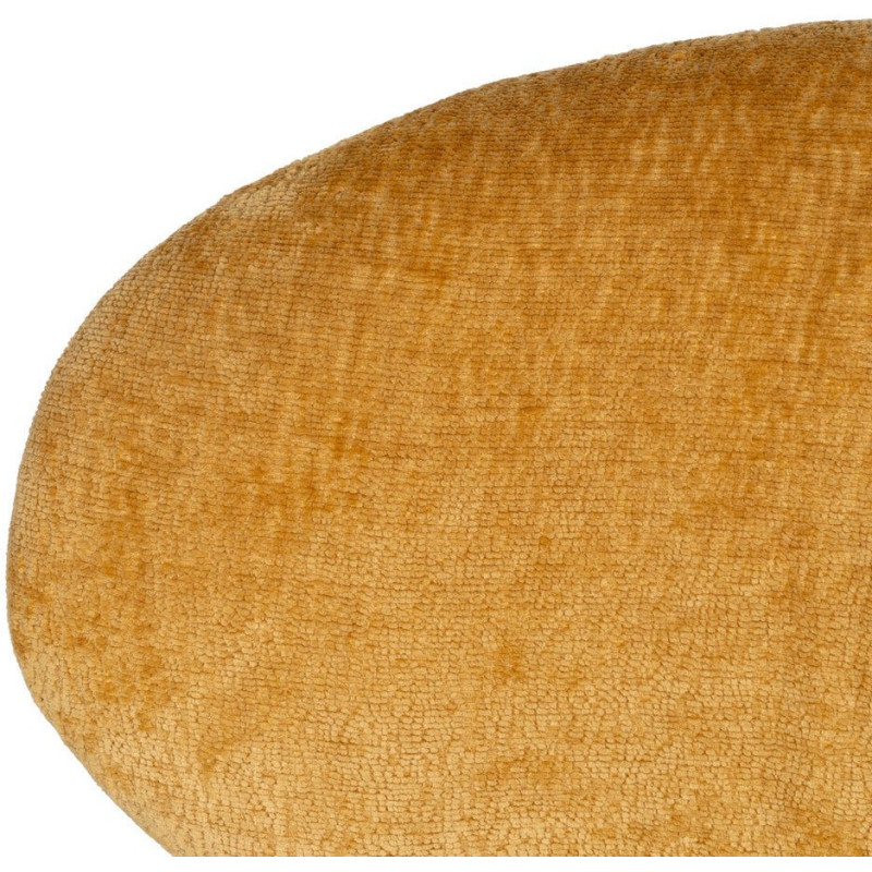 Grand Fauteuil pivotant moderne en Tissu Jaune moutarde Métal Noir Fabian - 6