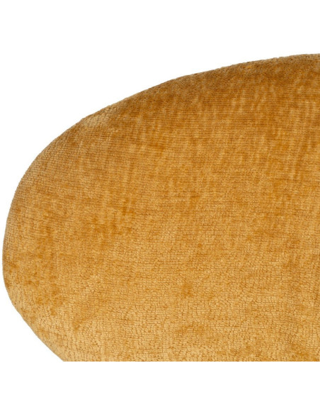 Grand Fauteuil pivotant moderne en Tissu Jaune moutarde Métal Noir Fabian - 6