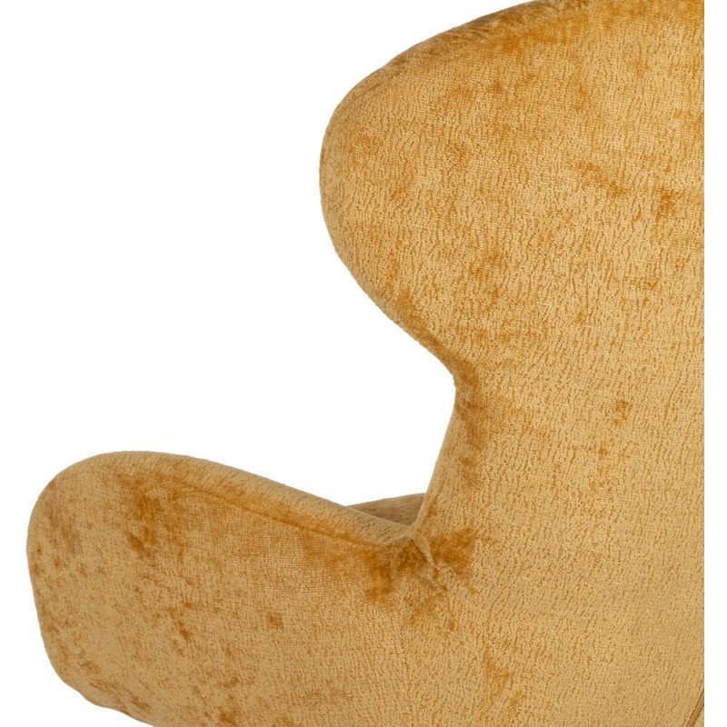 Grand Fauteuil pivotant moderne en Tissu Jaune moutarde Métal Noir Fabian - 8
