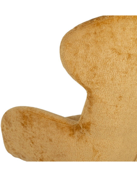 Grand Fauteuil pivotant moderne en Tissu Jaune moutarde Métal Noir Fabian - 8