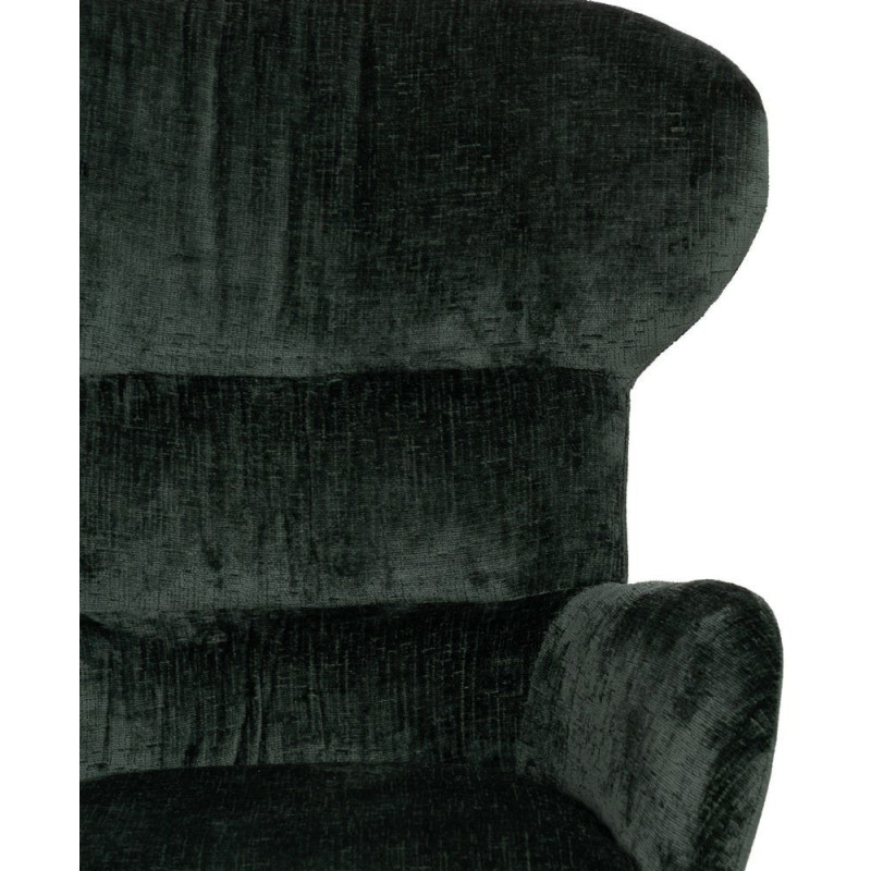 Grand Fauteuil pivotant moderne en Tissu Vert Métal Noir Fabian - 6