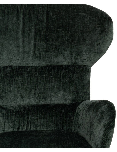 Grand Fauteuil pivotant moderne en Tissu Vert Métal Noir Fabian - 6