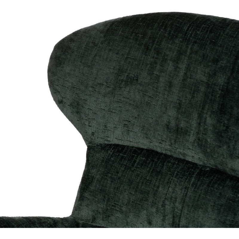 Grand Fauteuil pivotant moderne en Tissu Vert Métal Noir Fabian - 8