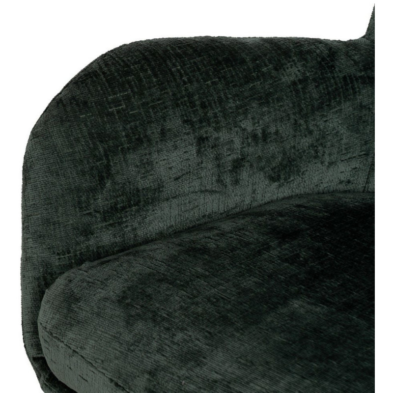 Grand Fauteuil pivotant moderne en Tissu Vert Métal Noir Fabian - 9