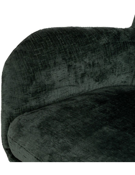 Grand Fauteuil pivotant moderne en Tissu Vert Métal Noir Fabian - 9