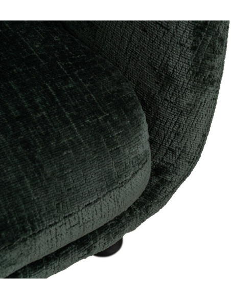 Grand Fauteuil pivotant moderne en Tissu Vert Métal Noir Fabian - 10