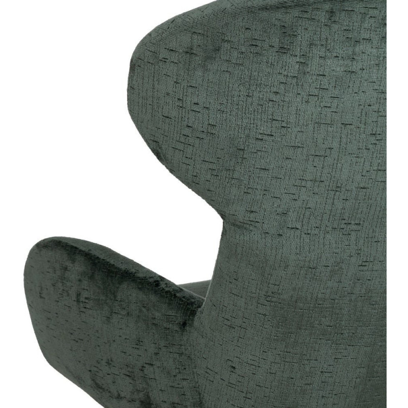 Grand Fauteuil pivotant moderne en Tissu Vert Métal Noir Fabian - 13