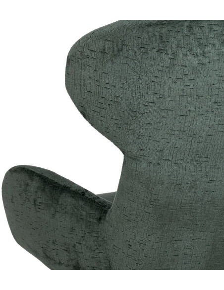 Grand Fauteuil pivotant moderne en Tissu Vert Métal Noir Fabian - 13