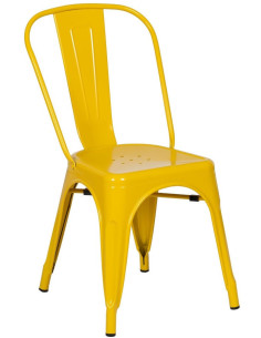 Chaise industrielle chic en Métal Jaune Dallas (Lot de 4) - 1