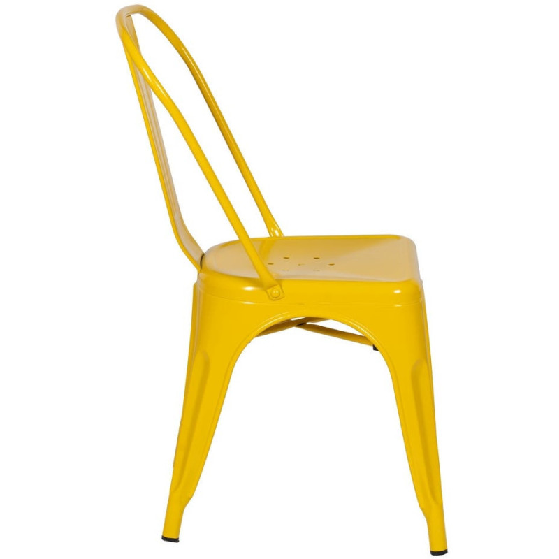 Chaise industrielle chic en Métal Jaune Dallas (Lot de 4) - 2